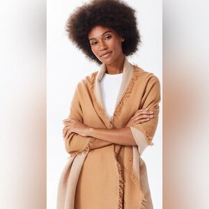 Tan Fringe Shawl Wrap